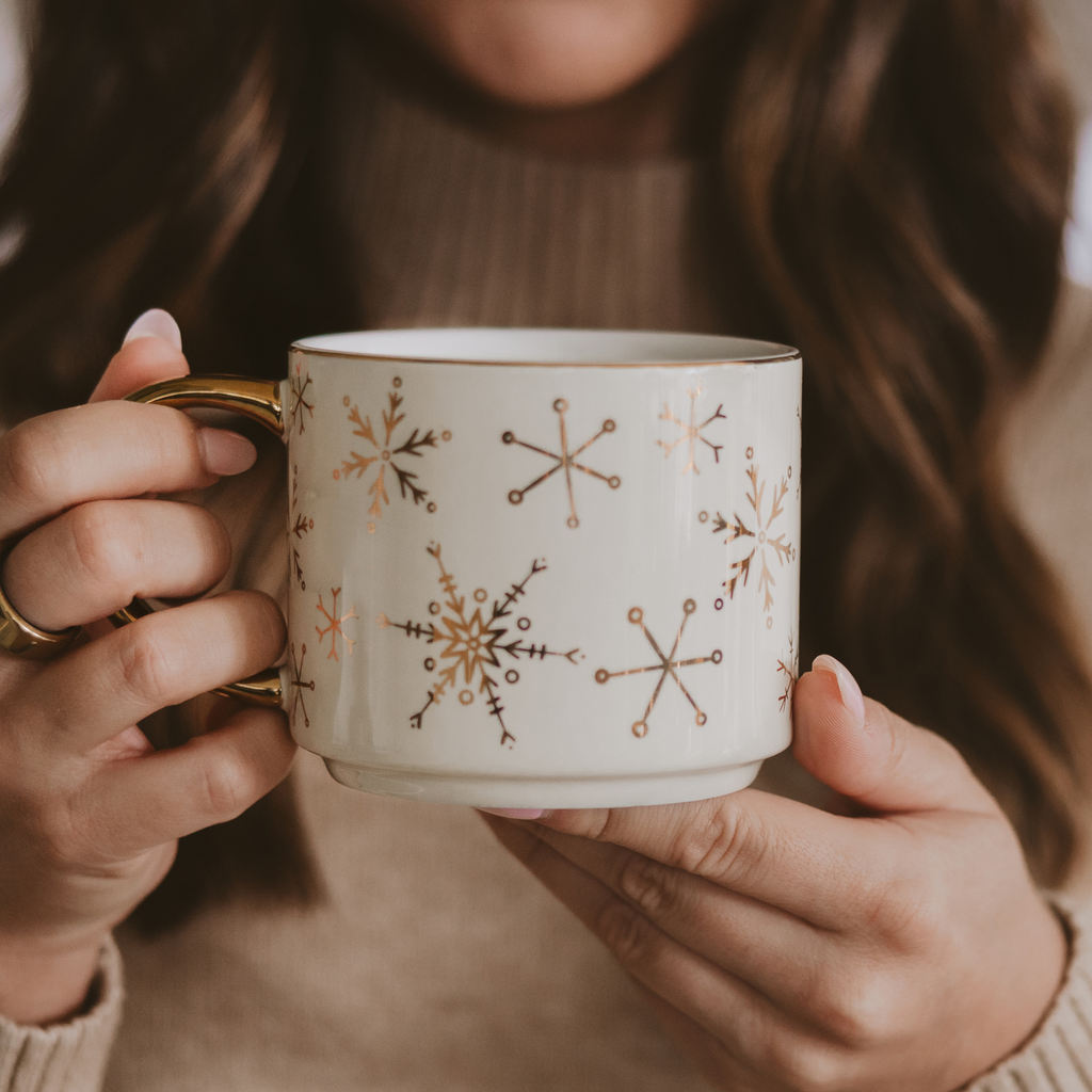*NEW* Gold Snowflakes Coffee Mug - Christmas Decor